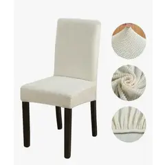 GENERICO - Pack X6 Fundas Cubre Silla Cuadrille Elasticada Para Comedor Beige Claro