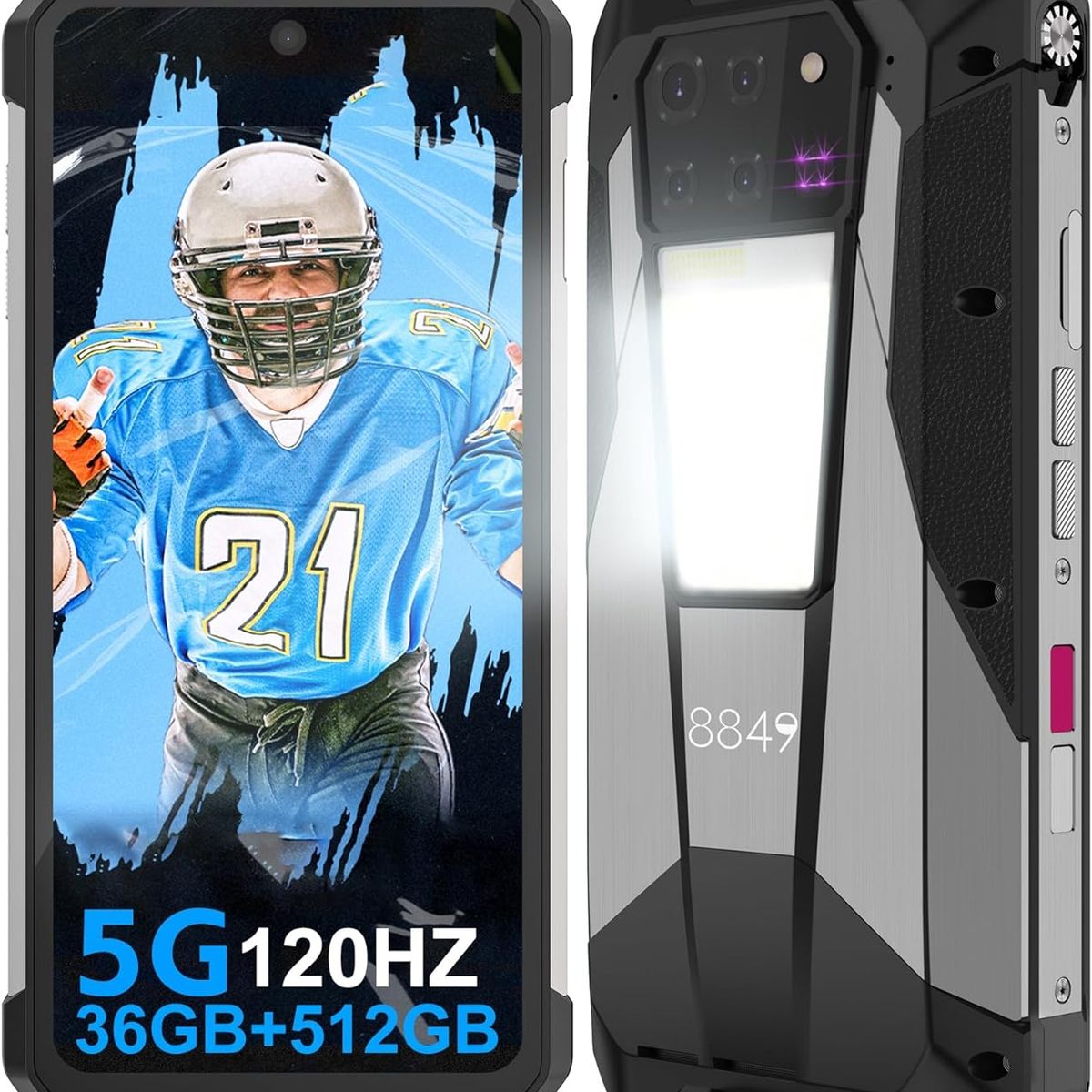 UNIHERTZ - Unihertz Tank 3 Pro 5G celular 36GB+512GB 23800mAh 200MP-Negro