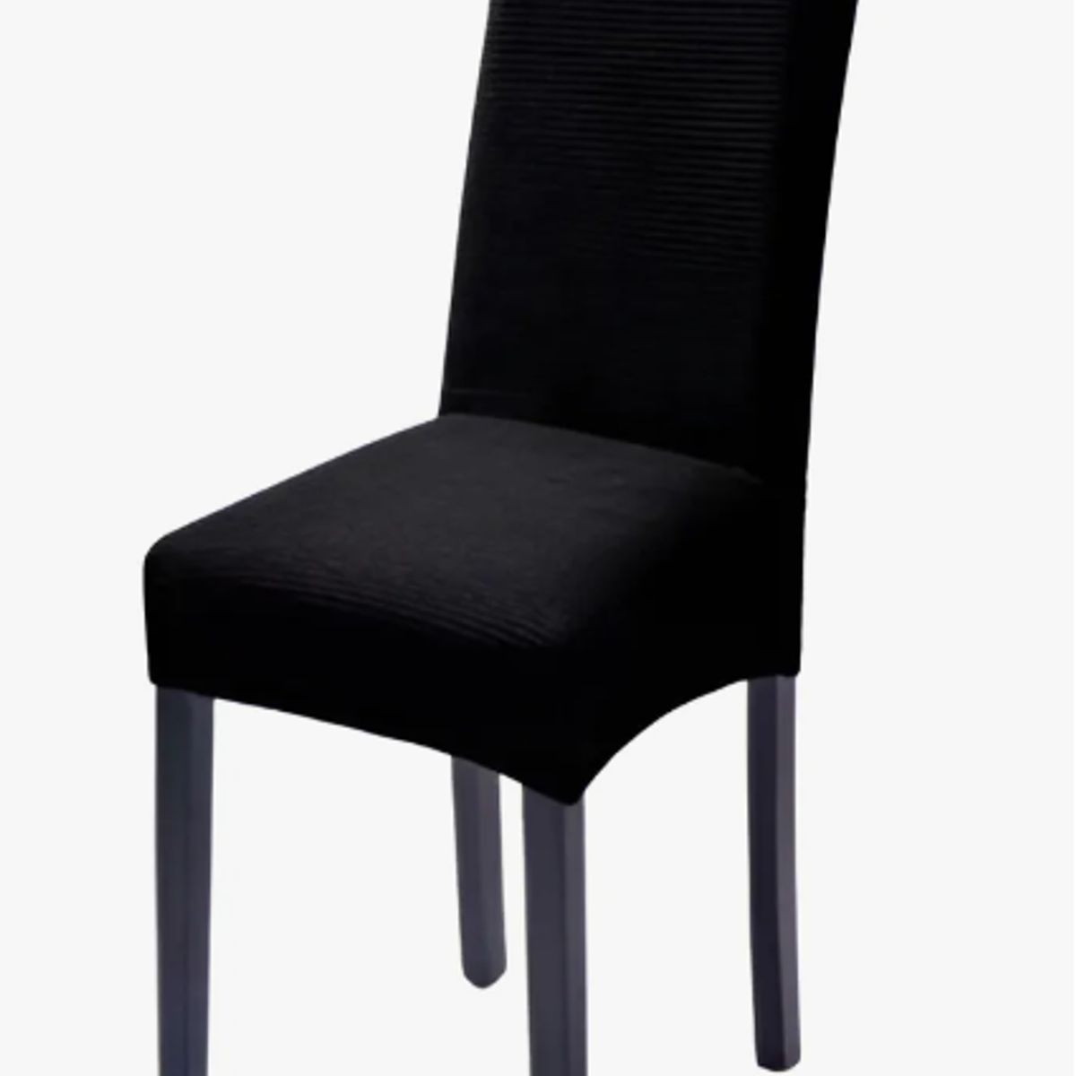 GENERICO - Pack 6 Fundas Silla Comedor Gruesa Cuadrille Diseño Spandex Color Negro