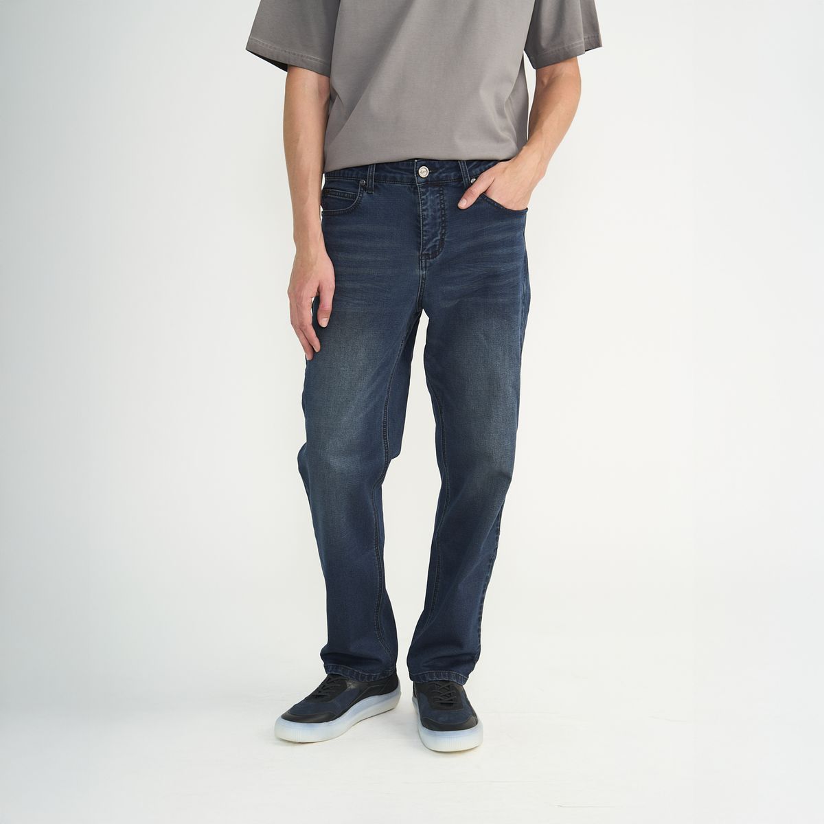 ELLUS - Jeans Ellus Hombre Relaxed Azul Oscuro Oxidado Jogger L33