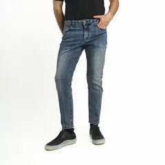 ELLUS - Jeans Hombre Slim Bordado E Ring Azul Med L23