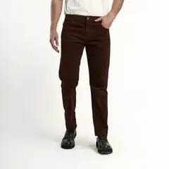 ELLUS - Pantalon Hombre Cotele Straight Tiro Medio Color