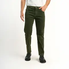 ELLUS - Pantalon Hombre Cotele Straight Tiro Medio Color