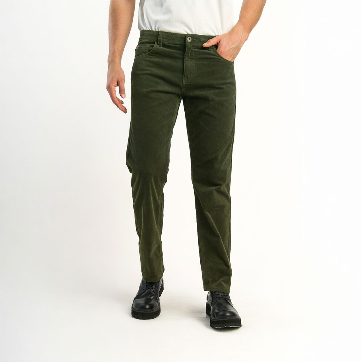 ELLUS - Pantalon Ellus Hombre Cotele Straight Tiro Medio Color