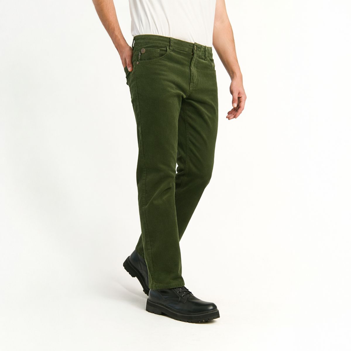 ELLUS - Pantalon Ellus Hombre Cotele Straight Tiro Medio Color