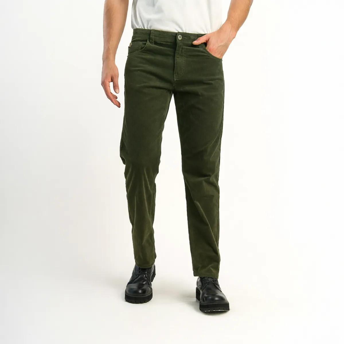 ELLUS - Pantalon Ellus Hombre Cotele Straight Tiro Medio Color