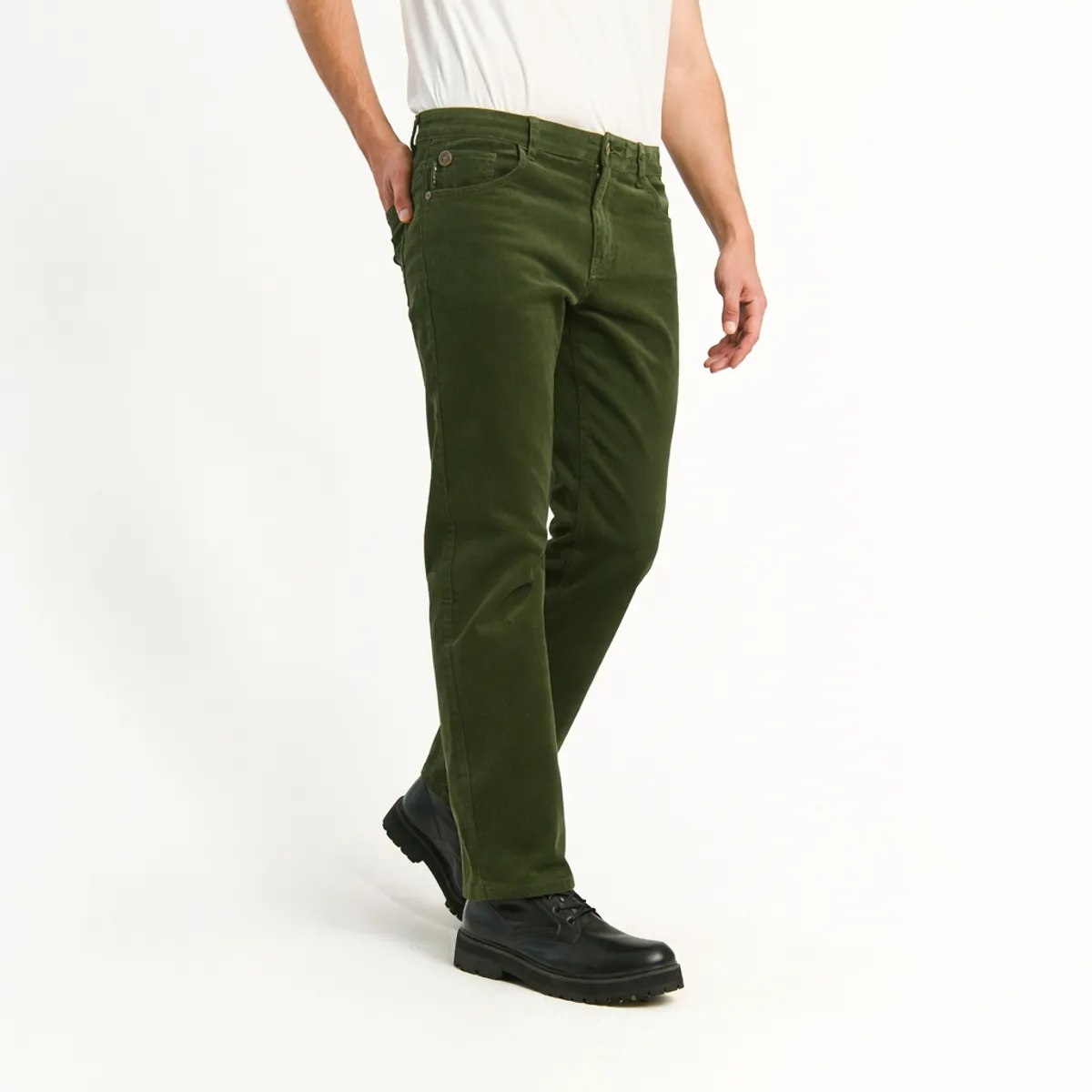 ELLUS - Pantalon Ellus Hombre Cotele Straight Tiro Medio Color