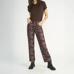 ELLUS - Pantalon Mujer Relaxed Suede Vaca