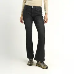 ELLUS - Jeans Mujer Polly Tiro Medio Gris Oscuro L37