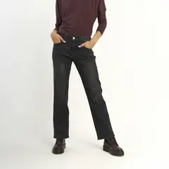 ELLUS - Jeans Mujer Relaxed Tiro Alto Caido Gris Oscuro L37