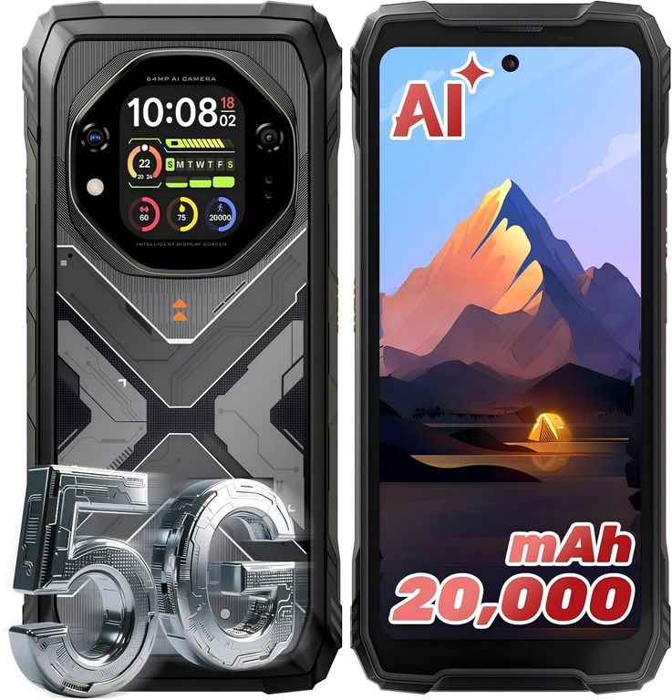 TANK 1 5G Celular 36GB+256GB 20000Amh Android 15 Smartphone-Negro