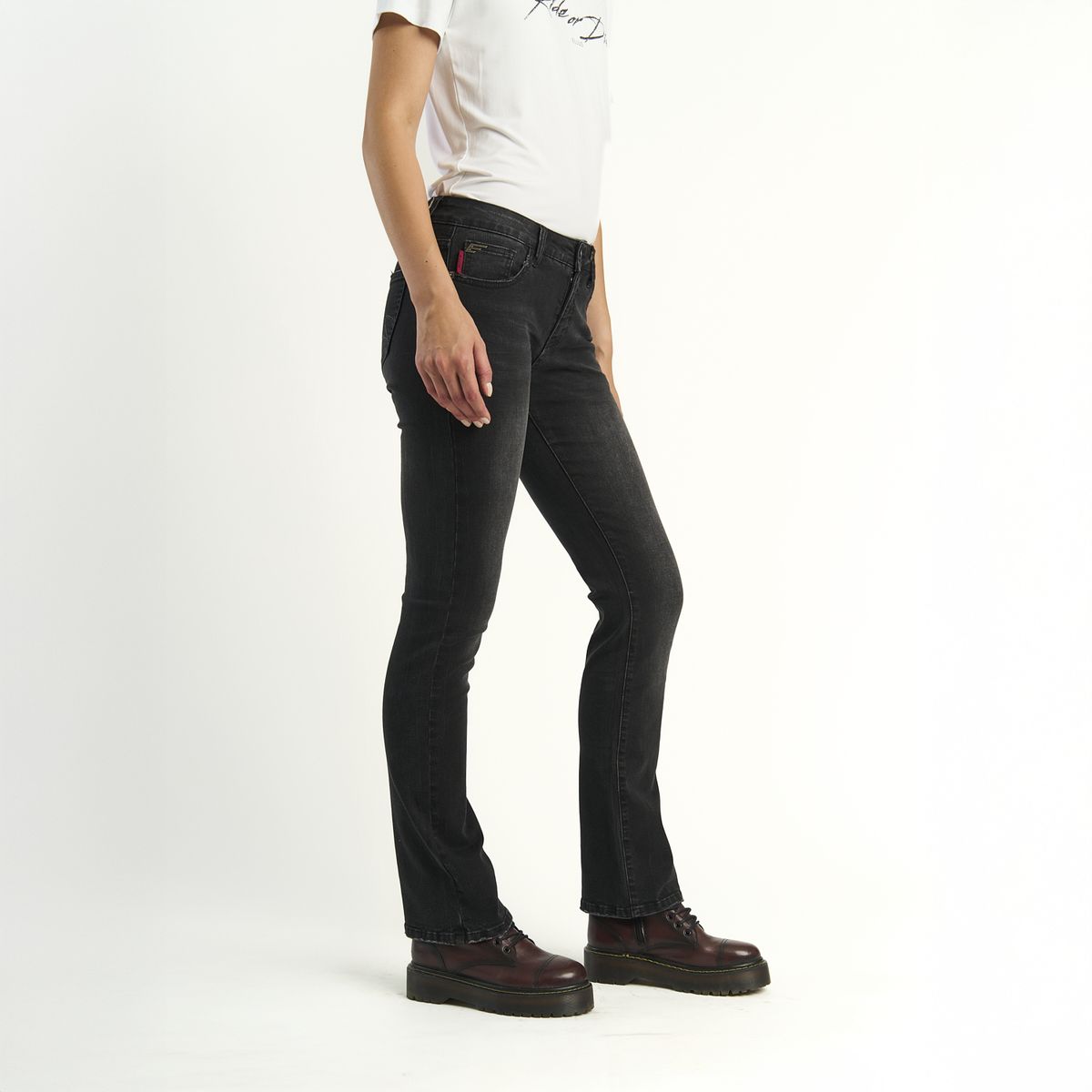 ELLUS - Jeans Ellus Mujer Janice Negro Emb Lurex L36