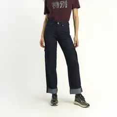 ELLUS - Jeans Mujer Cargo Raw Detalle Bragueta Y Basta L82