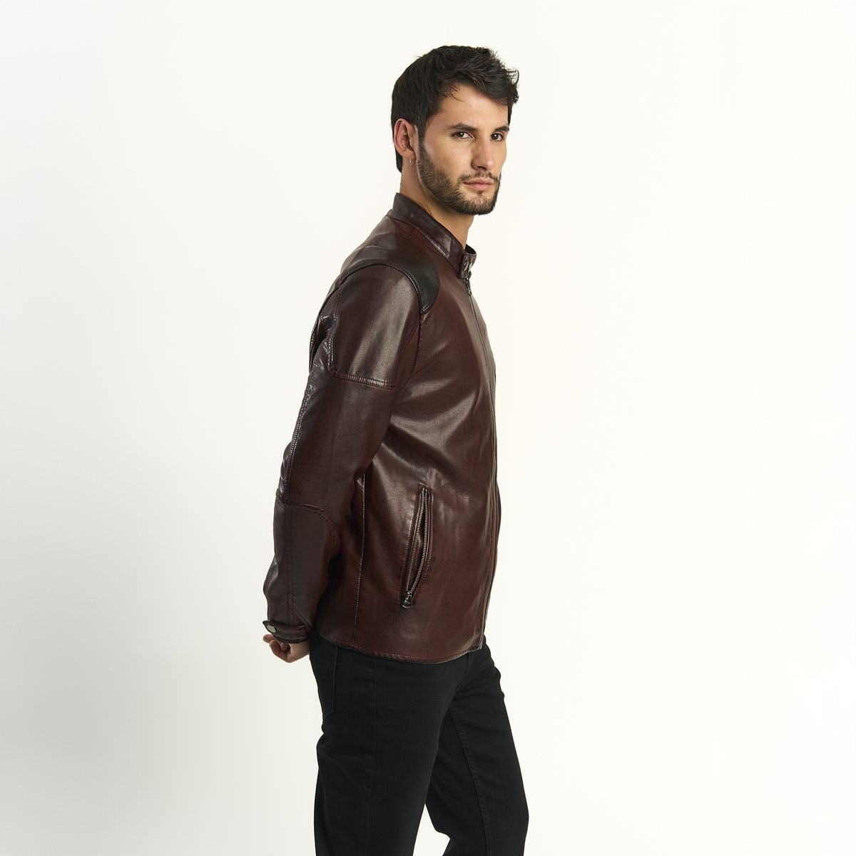 ELLUS - Chaqueta Ellus Hombre New Moto Burdeo