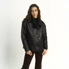 ELLUS - Chaqueta Mujer Gamulán Bonded Pelo Interno