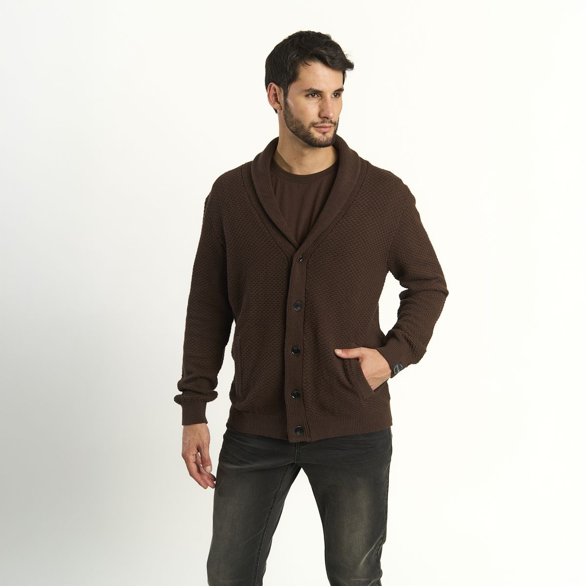 ELLUS - Cardigan Ellus Hombre  Pesado Botones