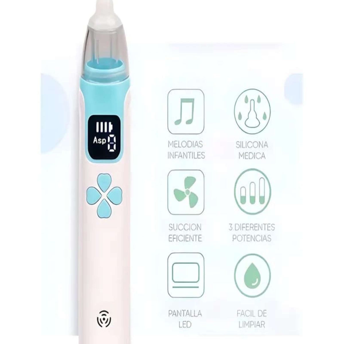 GENERICO - Aspirador Nasal para bebes Electrico Recargable Azul