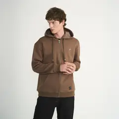 ELLUS - Poleron Hombre Full Zipper Bonded Piqué