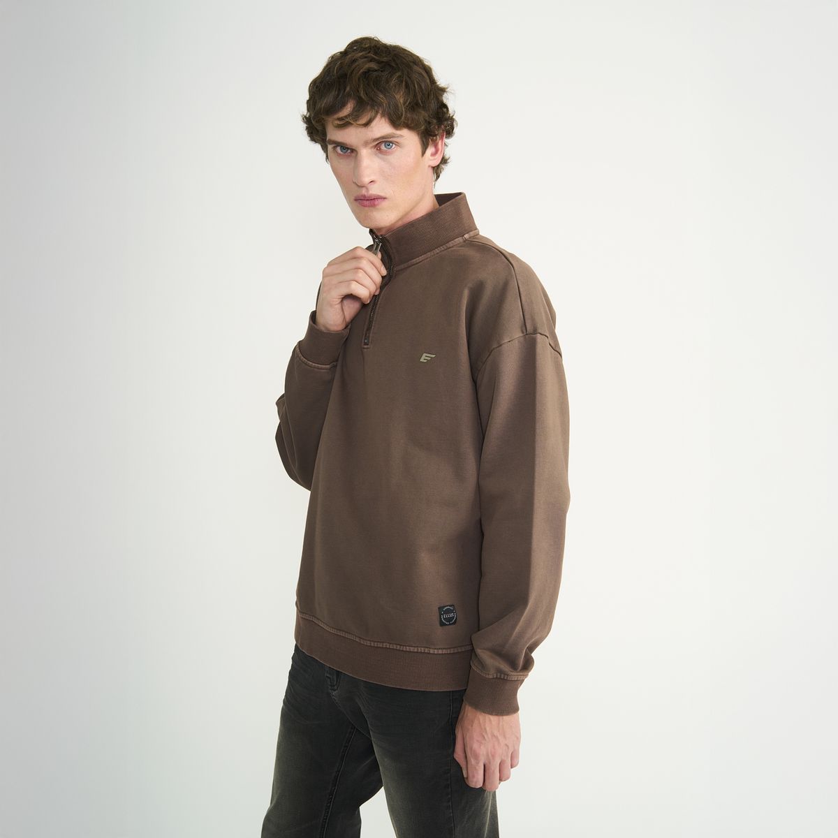 ELLUS - Poleron Ellus Hombre Mid Zipper Placa E