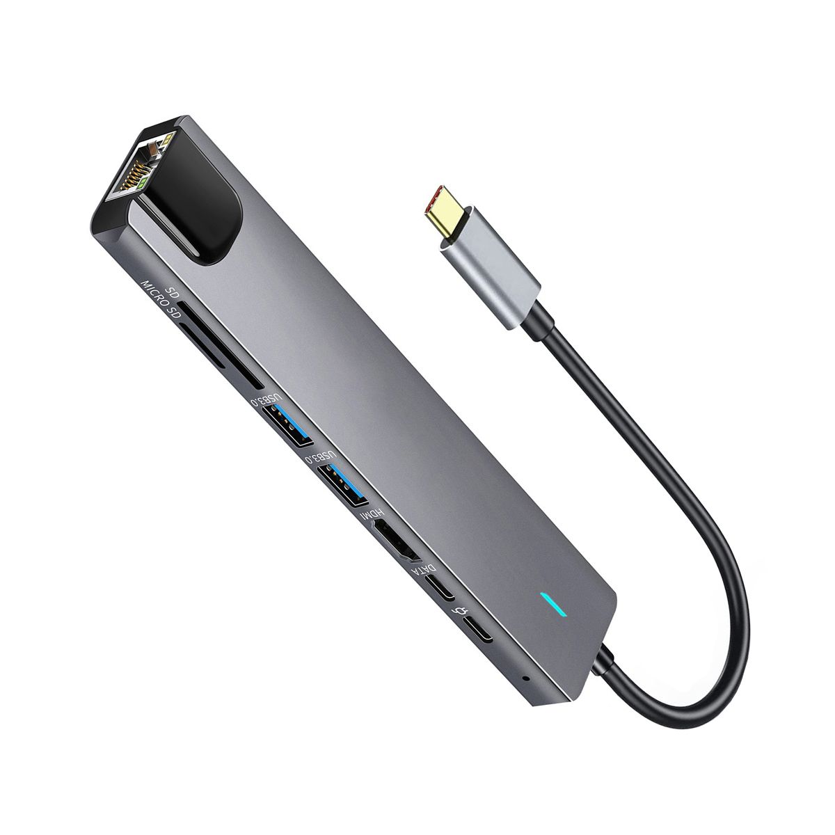 KINDA NICE - Typec Docking Station Tarjeta De Red Usb30 Convertidor 8en1