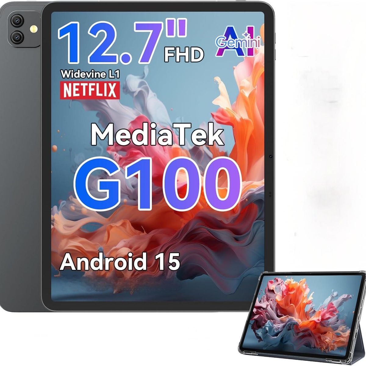 BLACKVIEW - Blackview Link 8 Tableta 12GB+256GB 12.7 pulgadas 8400mAh 16MP Android 15-Gris