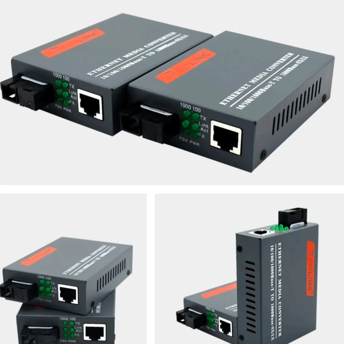 KINDA NICE - Extensor Ethernet por Fibra Óptica Gigabit, Monomodo 1 Fibra 1000Mbps