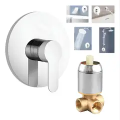WUWAWDOGA - Monomando Ducha Empotrado Válvula De 3 Vías De Cobre Complet