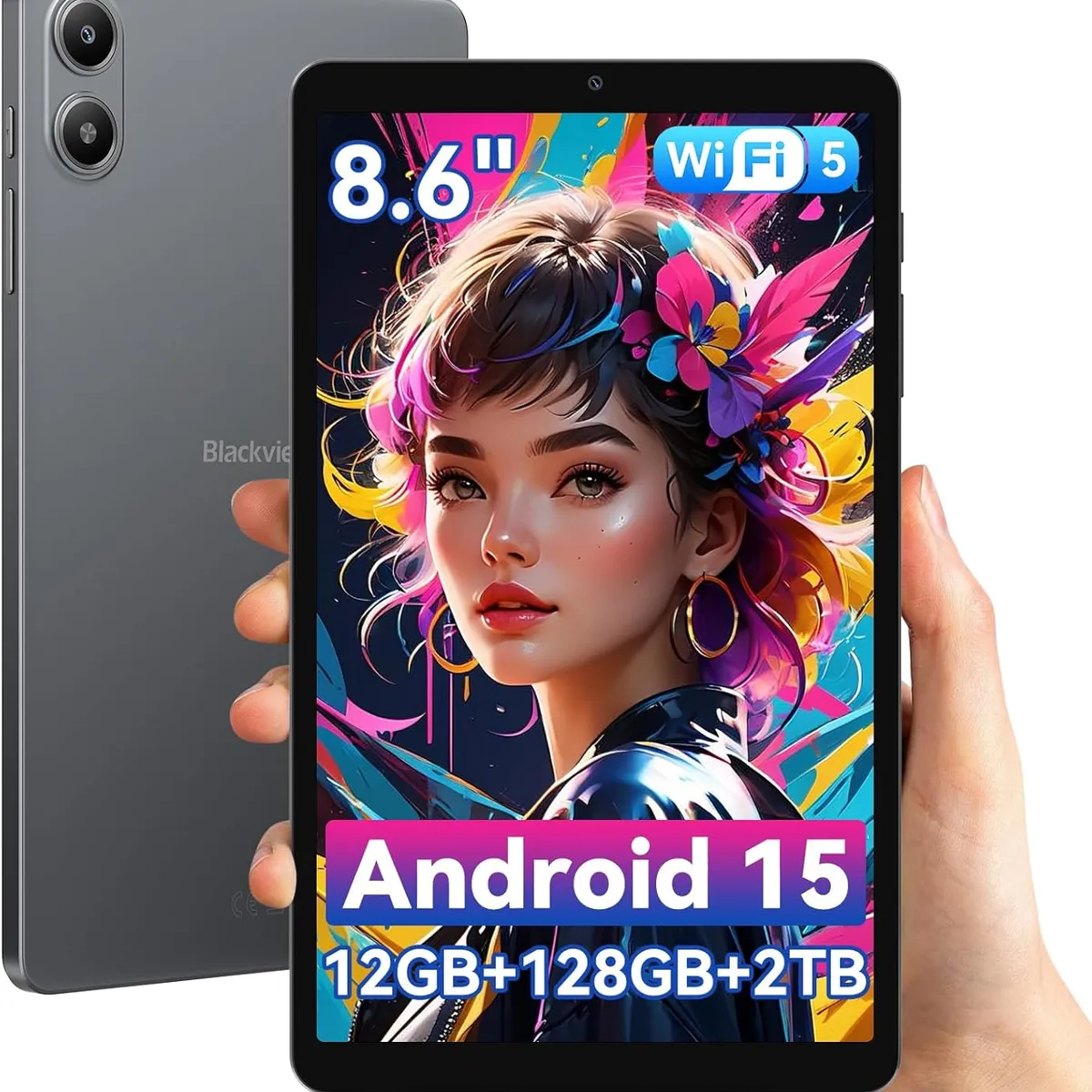 BLACKVIEW - Blackview LINK 2 Tableta 12GB+128GB 8.68 pulgadas Android 15-Negro