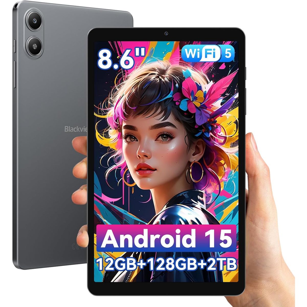 BLACKVIEW - Blackview LINK 2 Tableta 12GB+128GB 8.68 pulgadas Android 15-Negro