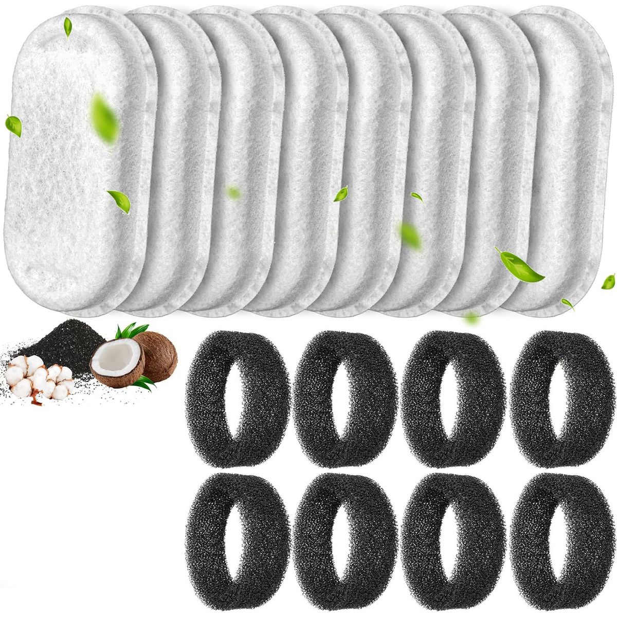 MOONCORE - 16 filtros para fuente de agua para gatos - Repuesto para dispensador automático de agua para perros