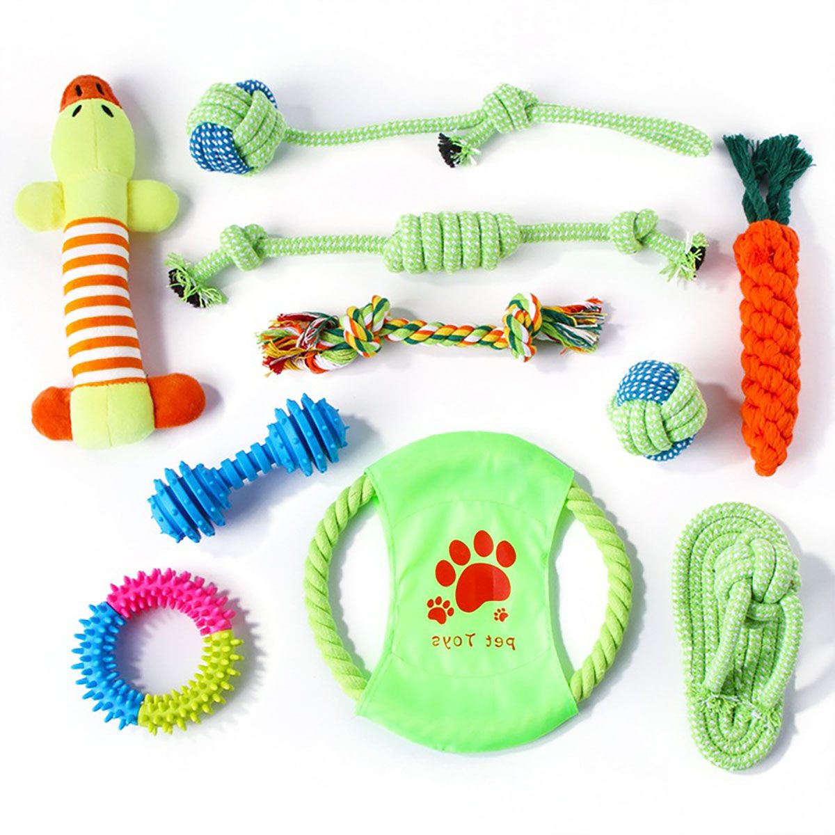 GENERICO - Set 10 Juguetes para mascotas, Juguetes para perros que muerden con fuerza