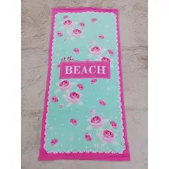GENERICO - TOALLA DE PLAYA Y PISCINA DE MICROFIBRA SECADO RÁPIDO Y CON DISEÑO ROSAS ROSADAS 75X150CM