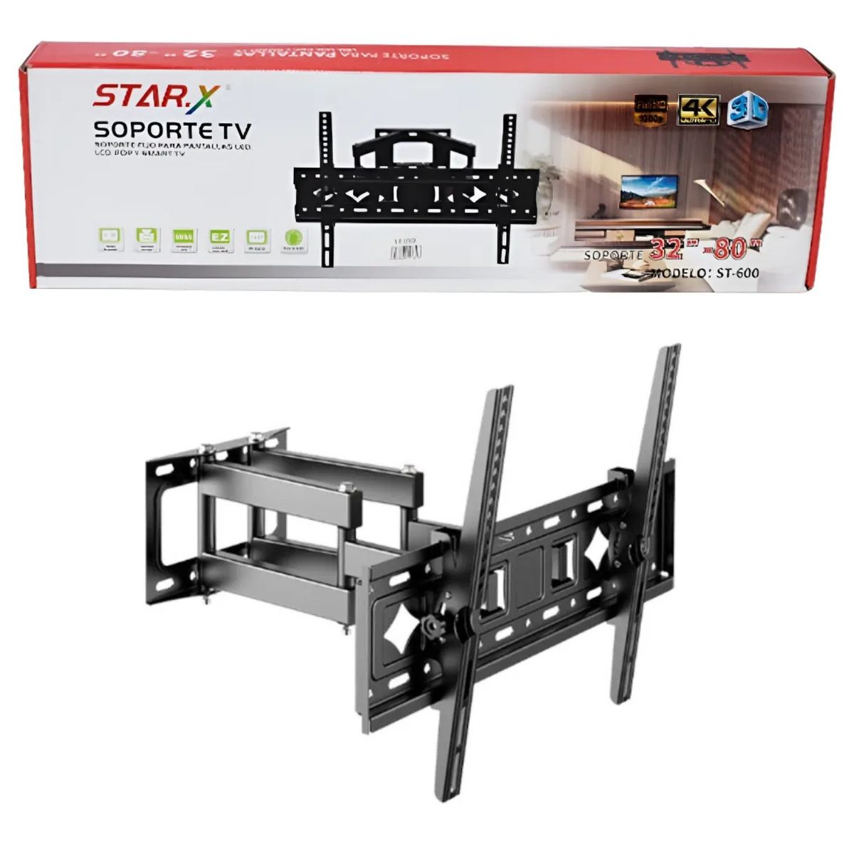 GENERICO - Soporte De Tv Articulado Star.x St-600 - 32 -80 Pulgadas