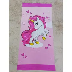GENERICO - TOALLA INFANTIL DE PLAYA Y PISCINA DE MICROFIBRA SECADO RÁPIDO Y CON DISEÑO UNICORNIO 75X150CM