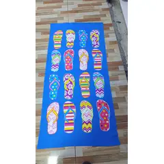 GENERICO - TOALLA DE PLAYA Y PISCINA DE MICROFIBRA SECADO RÁPIDO Y CON DISEÑOAZUL SANDALIAS 75X150CM