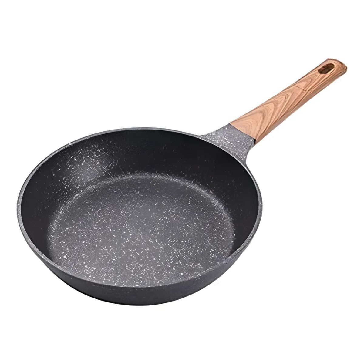 GENERICO - Sartén Antiadherente De Mármol De 26cm Mango Estilo Madera