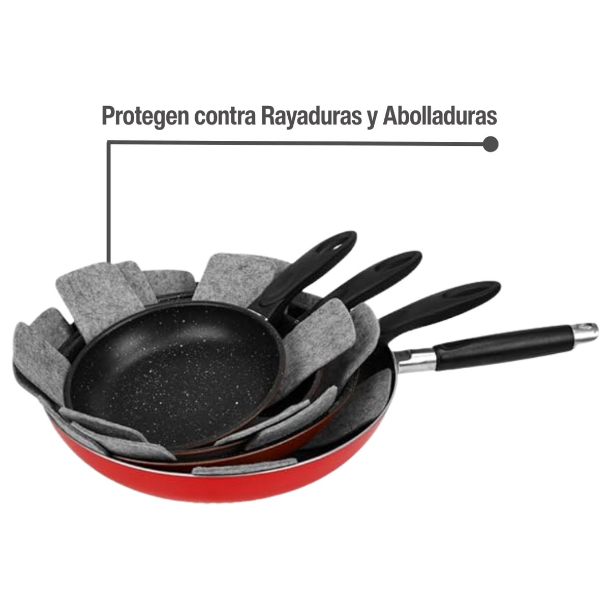 HOME LOGICS - Set 3 Protectores Ollas Sartenes Anti Rayaduras Home Logics Kiosclub