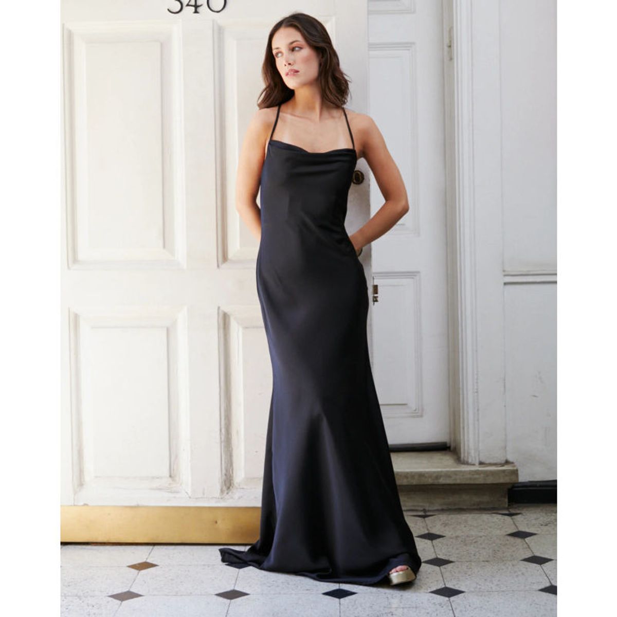 MI PLACARD - Vestido Largo de Fiesta Alina Negro