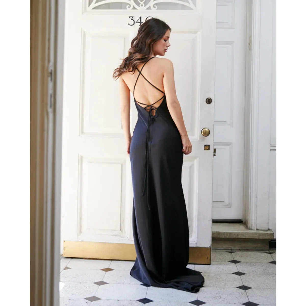 MI PLACARD - Vestido Largo de Fiesta Alina Negro