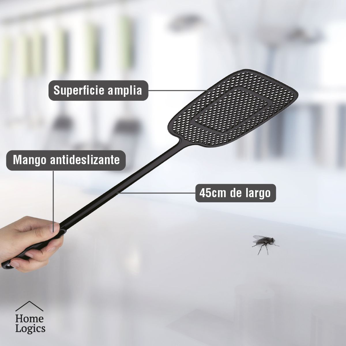 HOME LOGICS - Set 2 Matamoscas Mosquitos Raqueta Aplasta Home Logics Kiosclub