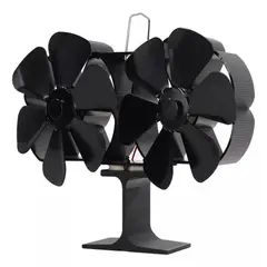 MUNDO MAGIA - Ventilador Estufa A Leña 6 Aspas Chimenea Sin Electricidad