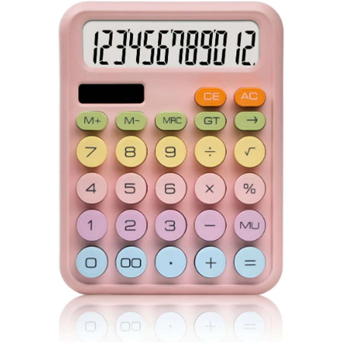 GENERICO - Calculadora 12 Dígitos Teclas Grandes De Colores Ct-818