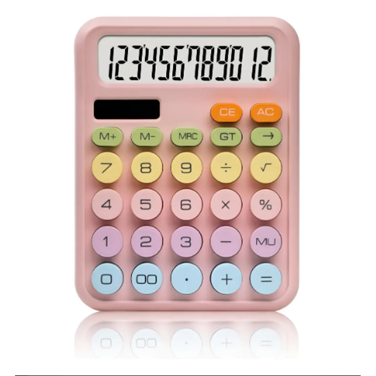 GENERICO - Calculadora 12 Dígitos Teclas Grandes De Colores Ct-818