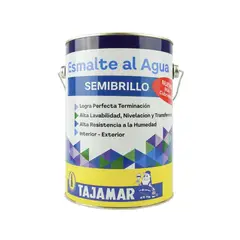 TAJAMAR - Esmalte Al Agua Semibrillo Blanco Galón