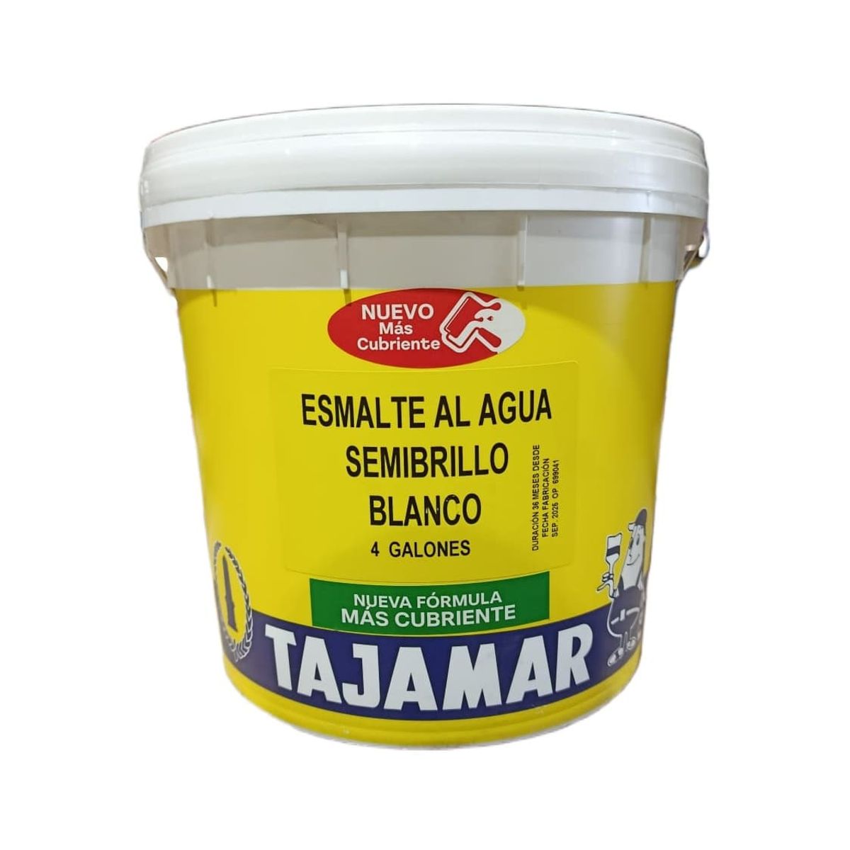 TAJAMAR - Esmalte Al Agua Semibrillo Blanco Tajamar Tineta