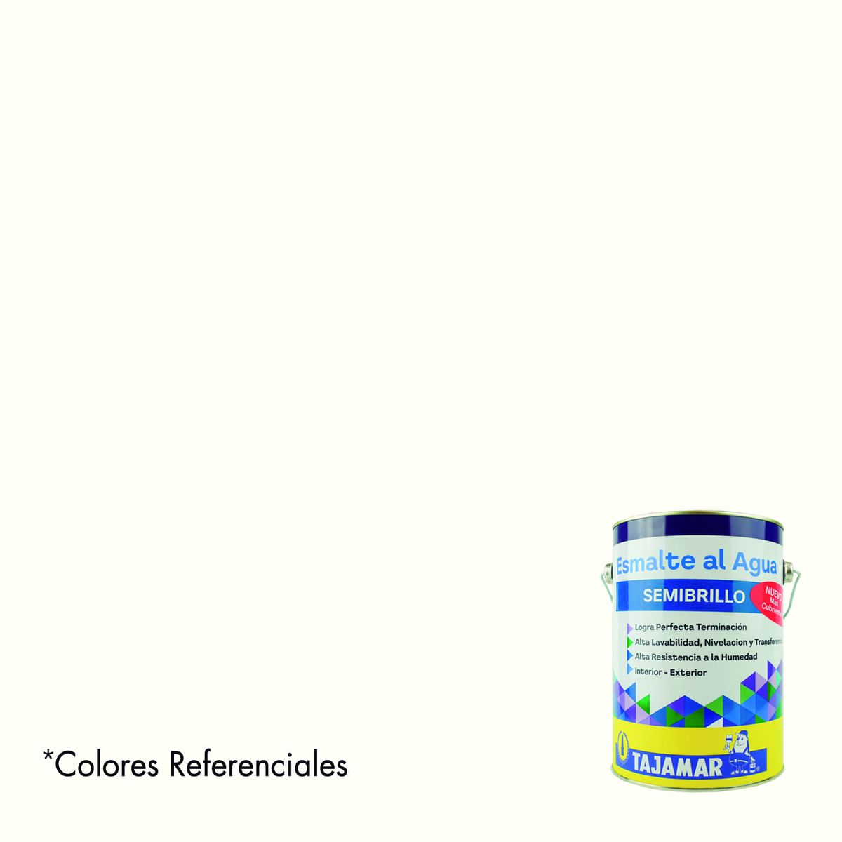 TAJAMAR - Esmalte Al Agua Semibrillo Blanco Tajamar Tineta