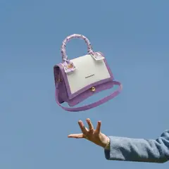 BOVINITA - Cartera Mujer Bandolera Lila Pañuelo Elegante Original