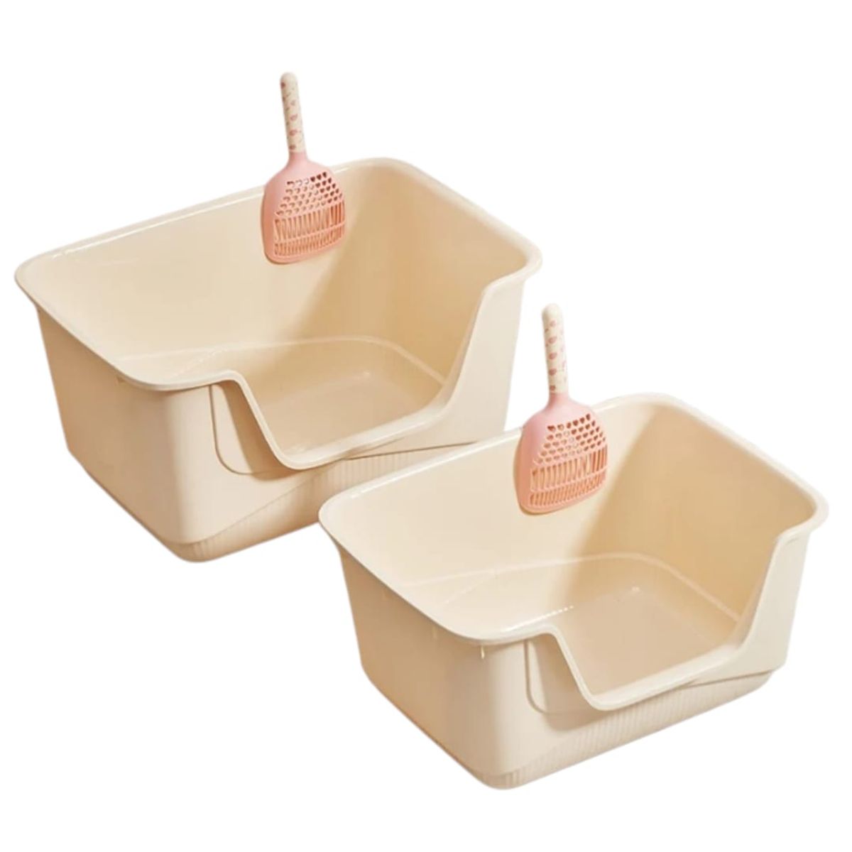 GENERICO - Arenero Bandeja Sanitaria Para Gatos Caja De Arena Con Pala Beige