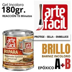 GENERICO - BARNIZ EPOXICO A+B INCOLORO - ARTEFACIL MANUALIDADES- 180G