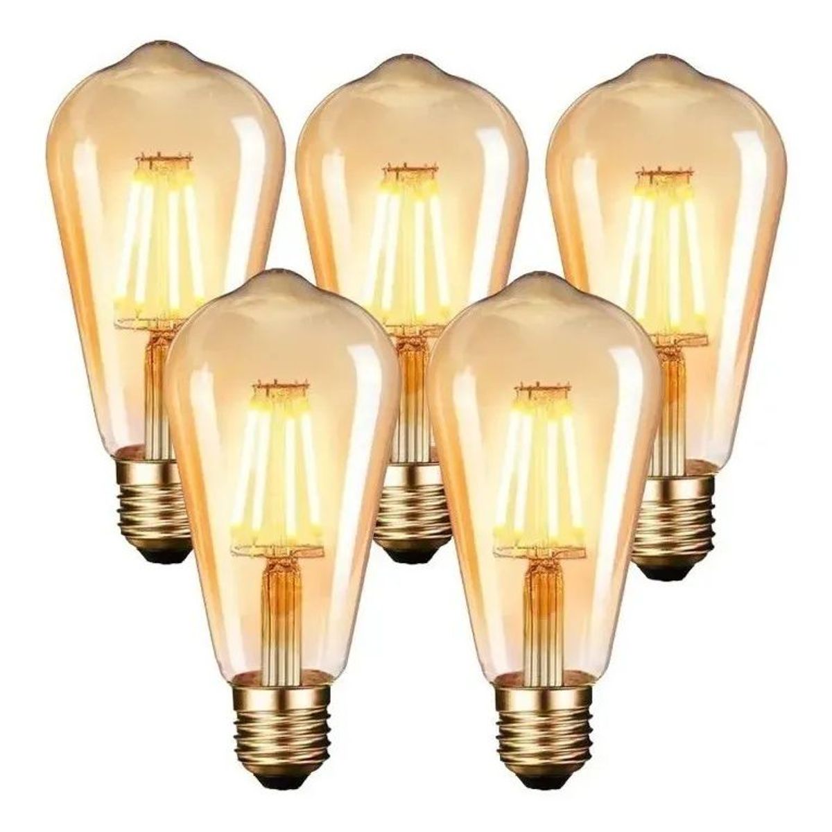 GENERICO - Pack X5 Ampolletas Filamento Led Edison 4w Retro Vintage Lu Luz Luz cálida